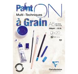 Paint'ON à grain bloc collé 20F A5 250g
