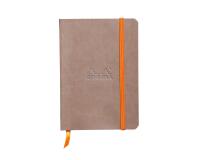 Rhodiarama carnet souple A6 144 pages ligné papier ivoire 90g fermeture élastique - Taupe