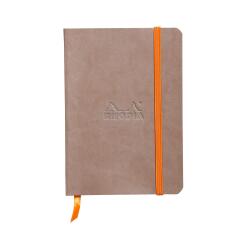 Rhodiarama carnet souple A6 144 pages ligné papier ivoire 90g fermeture élastique - Taupe
