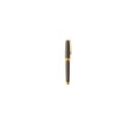 Stylo roller, corps résine de couleur étoupe, attributs or jaune brossé - Taupe