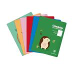 Cahier piqué 17x22cm 64 pages double ligne 3mm + interligne + marge Couleur aléatoire - Assortis