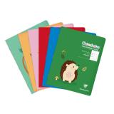 Cahier piqué 17x22cm 64 pages double ligne 3mm + interligne + marge Couleur aléatoire - Assortis