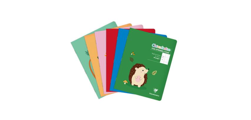 Cahier piqué 17x22cm 64 pages double ligne 3mm + interligne + marge Couleur aléatoire - Assortis