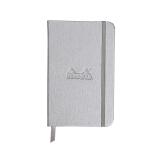 Webnotebook 9x14 cm 192 pages ligné papier ivoire 90g fermeture élastique - Argent