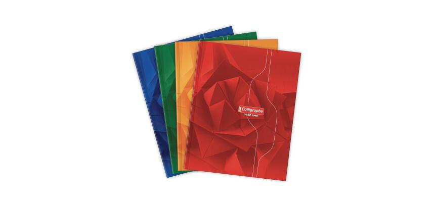 Cahier brochure rembordée rigide 7000 17x22 cm 288 pages grands carreaux 70 g - Assortis