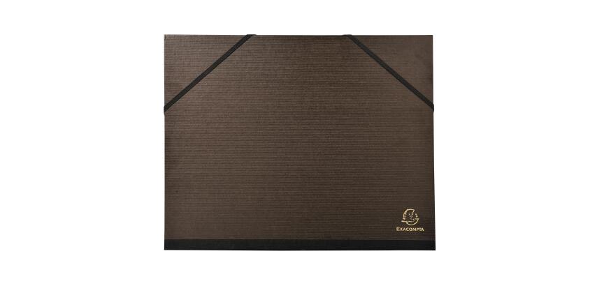Zeichenmappe mit Gummizug für Format DIN A4 Überbreite, Kraft schwarz, 26x33cm - Schwarz