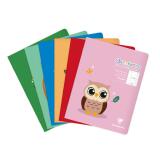 Cahier piqué 17x22 cm 32 pages grands carreaux 4 mm agrandis 16/16 mm - Assortis