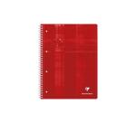 Cahier reliure intégrale A4+ 240 pages détachables perforé 4 trous petits carreaux + marge et cadre en-tête 4 couleurs de bandes Couleur aléatoire - Assortis