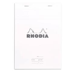 Meeting Pad - Rhodia N°16 A5 stapled pad, 80 pre-printed detachable sheets, 80g - White