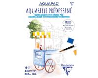 Bloc collé Aquarelle Prédessiné Gourmandises A5 15F 300g