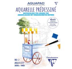 Bloc collé Aquarelle Prédessiné Gourmandises A5 15F 300g
