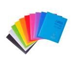 Koverbook Übungsheft geheftet 17x22cm 64 Seiten große Karos + unliniert 90 g transparente Polypropylen-Abdeckung - Sortiert