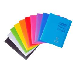 Cahier Travaux Pratiques piqué Koverbook 17x22cm 64 pages grands carreaux + uni 90 g couverture polypropylène transparent - Assortis