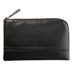Rhodiarama etui met rits in kunstleer - maat S - 11x17 cm - Zwart