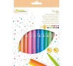 Pochette de 12 feutres double pointes - Multicolore