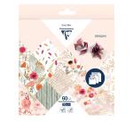 ORIGAMI, Pochette de 60 feuilles 70g/m2 3 formats - Fleurs séchées - Multicolore