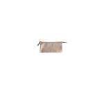 PLUME Large pouch 2 compartments in Iridescent Suede 22x11cm - Gold