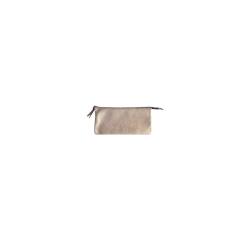 PLUME SLIM iris suede etui met 2 vakken 22x11 cm - Goud