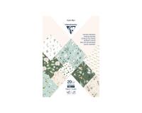PAPIERS IMPRIMÉS, Bloc de 20 feuilles à motifs 160g/m2 au format A4 (21x29,7cm) + 1 idée créative - Romantique - Multicolore