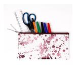 COSMICUIR CUIR Lisse Trousse plate 22x11 cm Cerise