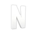 Lettre N 20,5cm - Blanc