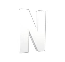 Lettre N 20,5cm - Blanc