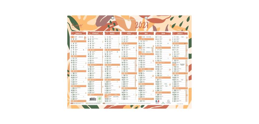 Calendrier Forever recyclé 43 x 33,5 cm Semestriel 2027