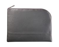 Rhodiarama pochette zippée en simili cuir - taille L (21x28 cm) - Titane