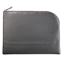 Rhodiarama pochette zippée en simili cuir - taille L (21x28 cm) - Titane