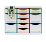 Moule de classement Storebox Multi 11 tiroirs Black Office - Blanc/arlequin