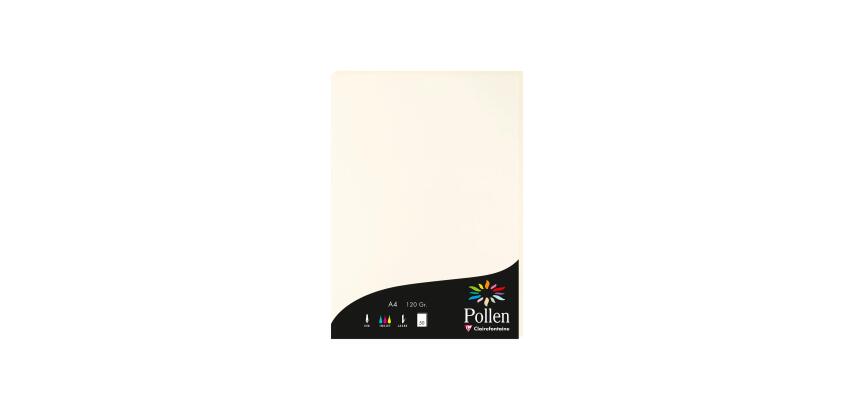 BLANC NATUREL, Etui de 50 feuilles Pollen 210x297mm 120g/m2 - Blanc naturel
