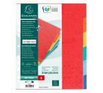 Intercalaires carte lustrée 225g 6 positions - A4 maxi - Couleurs assorties