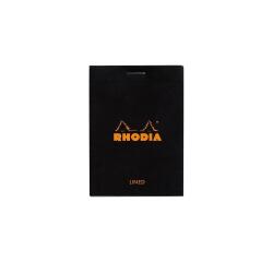 Rhodia Black Head Stapled Pad No11, Lined, A7 - Black