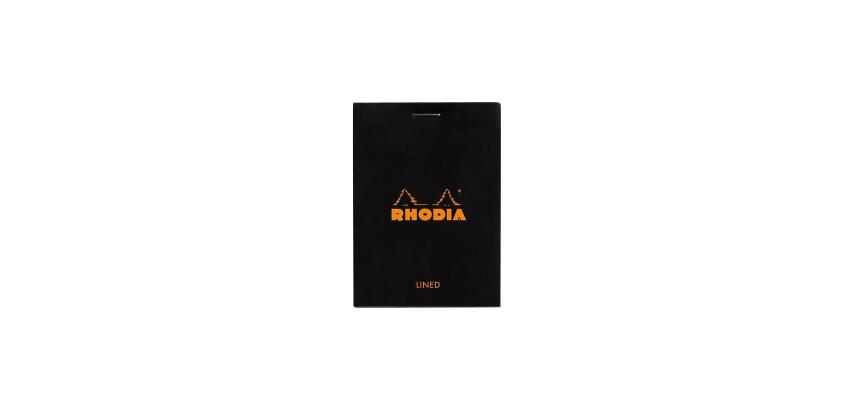 Bloc agrafé Rhodia N°11 7,4x10,5 cm 80 feuillets ligné 80g - Noir
