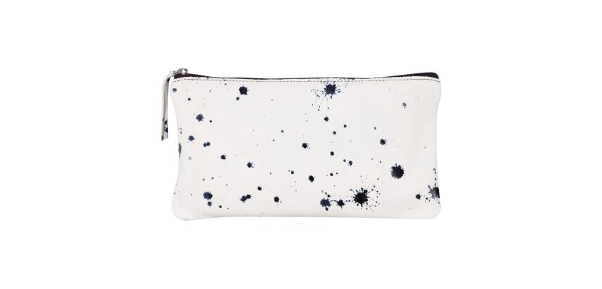 COSMICUIR Daim Trousse plate 22x11 cm Bleu foncé