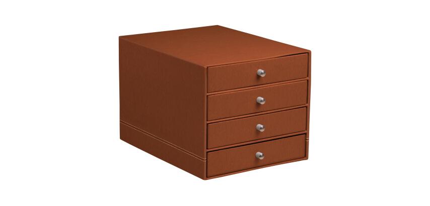Rhodia Rhodiarama Drawer Storage Box - 4 Drawer - 24.8 x 32.7 x 22.8 cm - Copper
