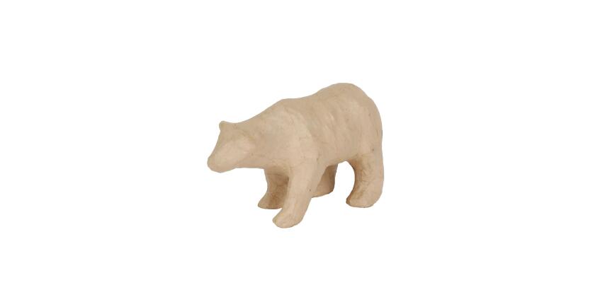 Kleines Pappmaché, braun, Eisbär 11,5cm - Kraft