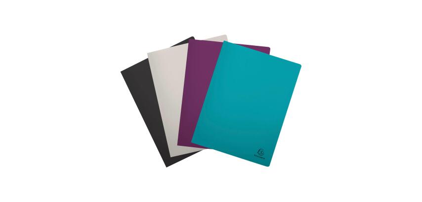 Protège-documents semi-rigide en PP recyclé 60 vues Titane - Couleurs assorties