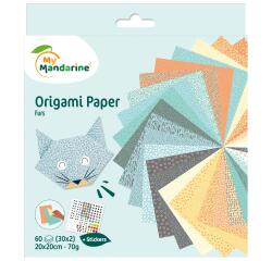 Origamipapier, Vachten, 20 x 20 cm, 60F, 70g - Meerkleurig