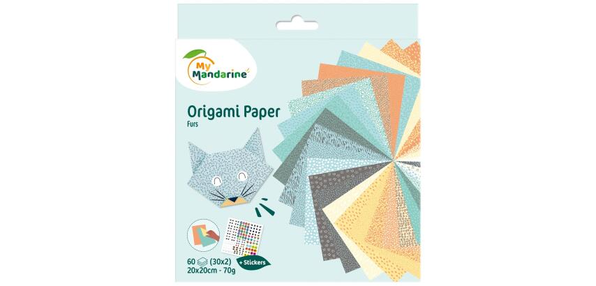 Origamipapier, Vachten, 20 x 20 cm, 60F, 70g - Meerkleurig