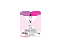PAPIER CRÉPON IGNIFUGÉ, 4 bandes au format 5cmx10m - Assortiment rose