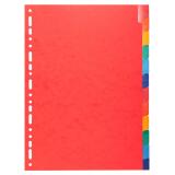 Intercalaires Carte lustrée 225 g avec onglets renforcés - 12 positions - A4