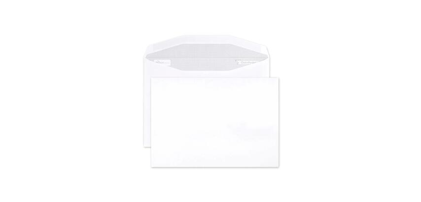 Weiße Kuvertierumschläge nassklebend C5 162x229mm, 80g, Kartonbox mit 500 Stück - Weiß