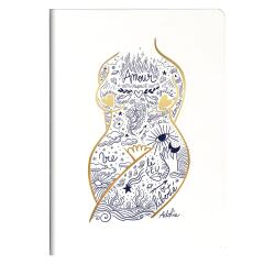 Adolie, Carnet cousu fil A5 14,8x21 cm, 64 pages, ligné, ass.
