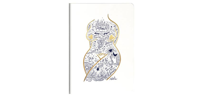 Adolie, Carnet cousu fil A5 14,8x21 cm, 64 pages, ligné, ass.