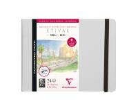 Skizzenbuch/Reisealbum, Etival Aquarell, Fadenbindung, 24 Blatt A5 300g weiß, mit Postkarten - Grau