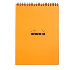 Bloc reliure intégrale Rhodia Classic 21x29,7 cm 80 feuillets ligné microperforé 80g - Orange