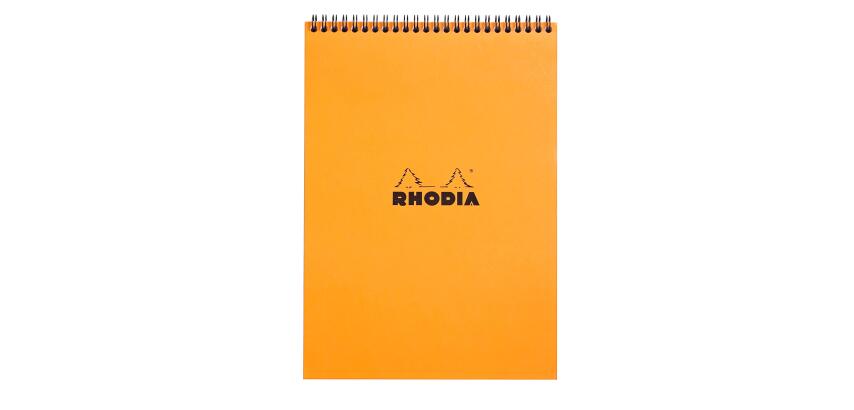 Bloc reliure intégrale Rhodia Classic 21x29,7 cm 80 feuillets ligné microperforé 80g - Orange