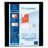 Classeur 4 anneaux cartonné Exacompta Kreacover® personnalisable A4 maxi - Dos 4,7 cm bleu