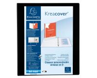 Classeur 4 anneaux cartonné Exacompta Kreacover® personnalisable A4 maxi - Dos 4,7 cm bleu